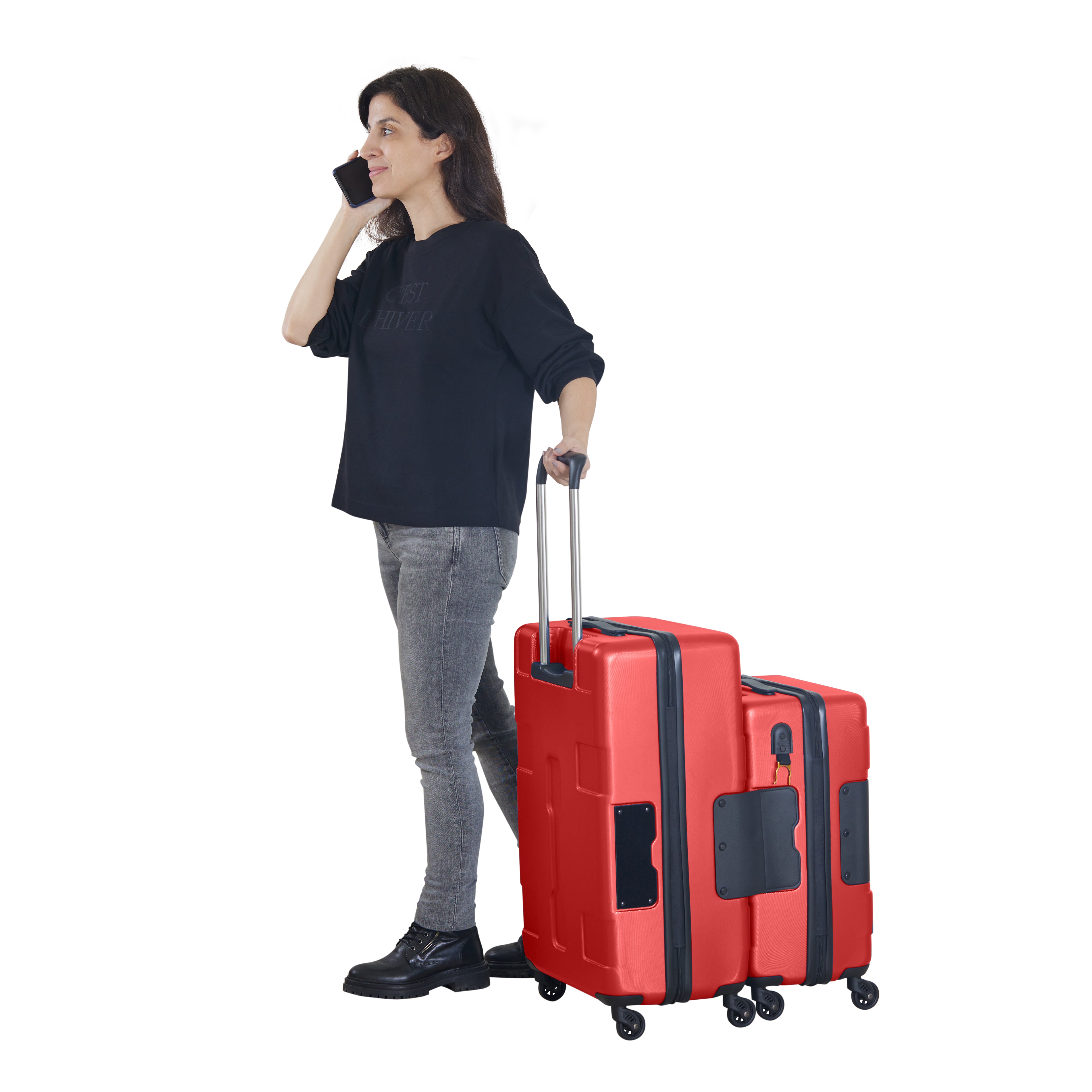 TACH V3 | Luggage Set of 2 | Medium 24" and Carry-On 20" - Wine Red
