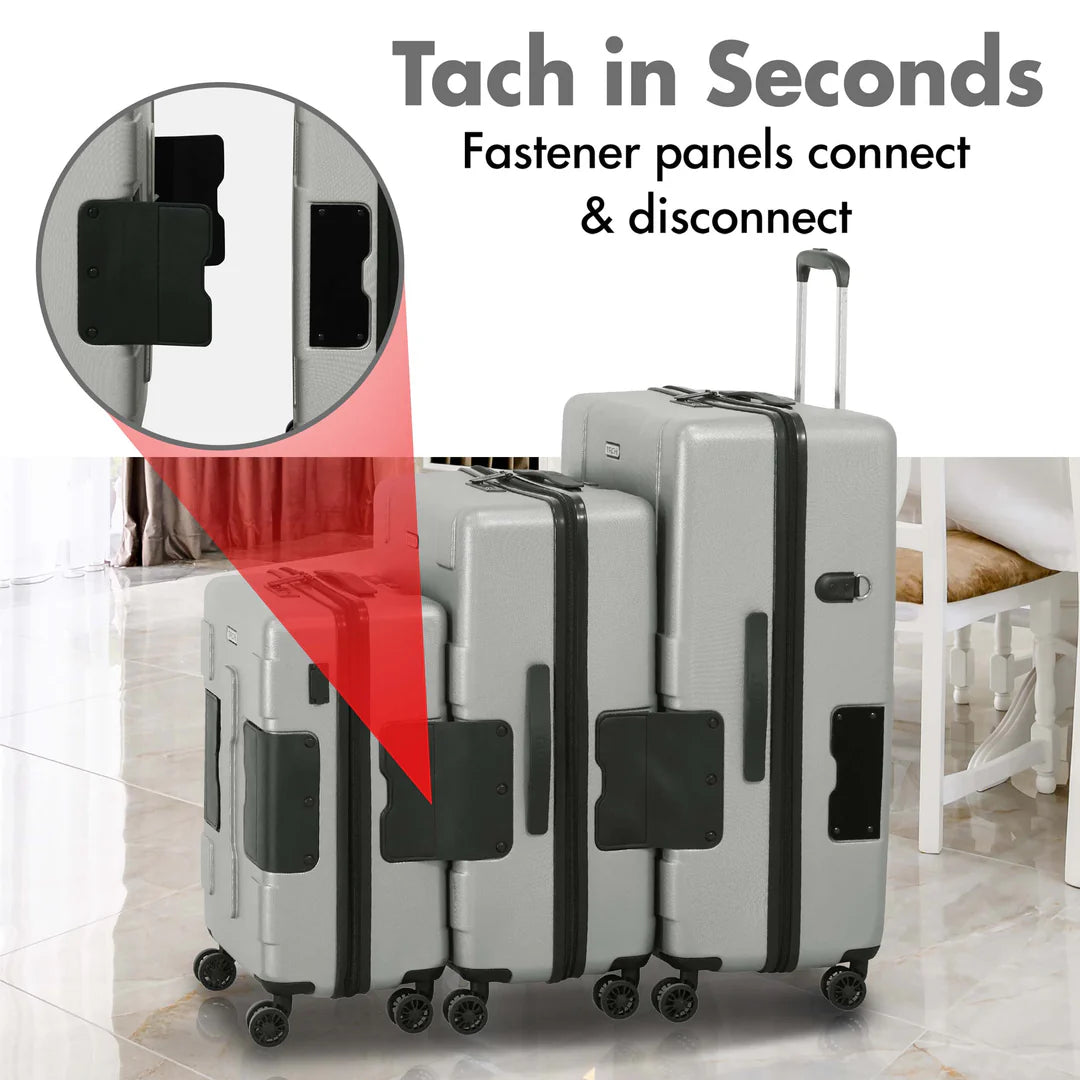 TACH V3.1 Connectable Luggage Bag, Set of 3 (Carry-on+Medium+Large), Hard shell