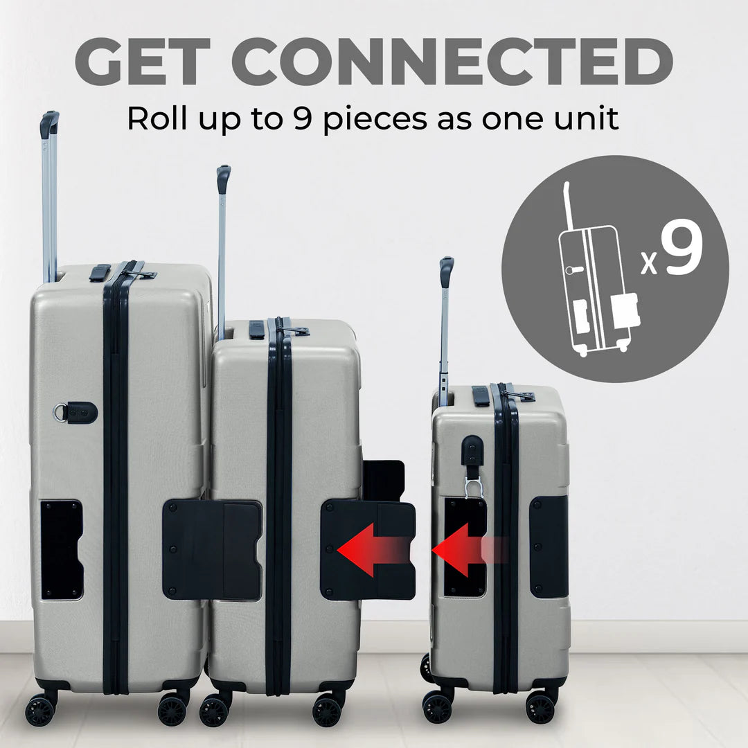 TACH V3.1 Connectable Luggage Bag, Set of 3 (Carry-on+Medium+Large), Hard shell